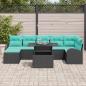Preview: Gartensofa-set 8 Stk. Schwarz Poly Rattan