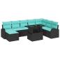 Preview: Garten-Sofa-Set mit Speicher 9 pcs Schwarz Poly Rattan