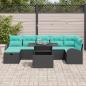 Preview: Gartensofa-set 8 Stk. Schwarz Poly-Rattan