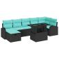 Preview: Gartensofa-set 8 Stk. Schwarz Poly-Rattan