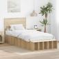 Preview: ARDEBO.de - Bettrahmen mit Regal Sonoma-Eiche 90 x 190 cm Holzwerkstoff