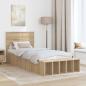 Preview: Bettrahmen mit Regal Sonoma-Eiche 90 x 190 cm Holzwerkstoff