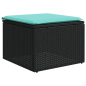 Preview: 7-teiliges Gartensofa-Set mit Kissen, schwarzes Polyrattan
