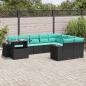 Preview: ARDEBO.de - 10-teiliges Gartensofa-Set mit Kissen, schwarzes Polyrattan