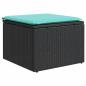 Preview: 9-teiliges Gartensofa-Set mit Kissen, schwarzes Polyrattan
