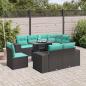 Preview: ARDEBO.de - 9-teiliges Gartensofa-Set mit Kissen, schwarzes Polyrattan