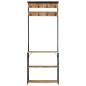 Preview: Garderobe mit Schuhablage 68x30x182cm Raues Massivholz Mango