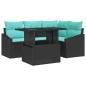 Preview: Garten-Sofa-Set mit Kissen mit Speicher 5 pcs Schwarz und blau