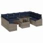 Preview: Sofa Set 10 stk. 9-Sitzanzahl Schwarz und Blau Poly-Rattan