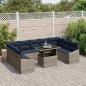 Preview: Sofa Set 10 stk. 9-Sitzanzahl Schwarz und Blau Poly-Rattan