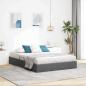 Preview: ARDEBO.de - Aufbewahrungsbett mit Speicher Dunkelgrau 153 x 203 cm Stoff