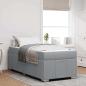 Preview: ARDEBO.de - Bettrahmen mit Matratze Hellgrau 80 x 200 cm Stoff