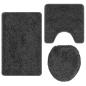 Preview: Anti-Rutsch Badematten-Set 3 stk. Dunkelgrau 50 x 80 cm PP