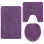 Preview: Anti-Rutsch Badematten-Set 3 stk. Lila 50 x 80 cm PP