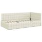 Preview: Eckbettgestell mit Kopfteil Creme 90 cm x 190 cm Samt