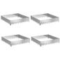 Preview: Raseneinfassung 4 stk. 100 x 100 x 20 cm Stahl Silber