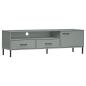 Preview: TV-Schrank OSLO mit Metallbeinen Grau Massivholz Kiefer