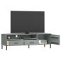 Preview: TV-Schrank OSLO mit Metallbeinen Grau Massivholz Kiefer