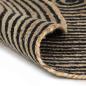 Preview: Teppich Handgefertigt Jute mit Spiralen-Design Schwarz 90 cm