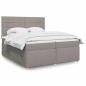 Preview: ARDEBO.de - Boxspringbett mit Matratze Taupe 200x200 cm Stoff