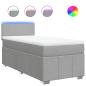 Preview: Boxspringbett mit Matratze Hellgrau 80x200 cm Stoff