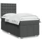 Preview: ARDEBO.de - Boxspringbett mit Matratze Dunkelgrau 80x200 cm Stoff