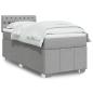 Preview: ARDEBO.de - Boxspringbett mit Matratze Hellgrau 80x200 cm Stoff