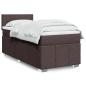 Preview: ARDEBO.de - Boxspringbett mit Matratze Dunkelbraun 100x200 cm Stoff