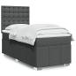 Preview: ARDEBO.de - Boxspringbett mit Matratze Dunkelgrau 80x200 cm Stoff