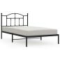 Preview: Bettgestell mit Kopfteil Metall Schwarz 100x200 cm