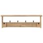 Preview: Wandgarderobe mit 4 Haken Massivholz Mango