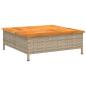 Preview: Gartentisch Beige 70x70x25 cm Rattan und Akazienholz
