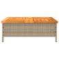 Preview: Gartentisch Beige 70x70x25 cm Rattan und Akazienholz