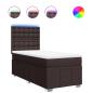 Preview: Boxspringbett mit Matratze Dunkelbraun 100x200 cm Stoff