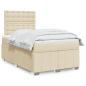Preview: ARDEBO.de - Boxspringbett mit Matratze Creme 120x190 cm Stoff
