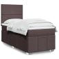 Preview: ARDEBO.de - Boxspringbett mit Matratze Dunkelbraun 100x200 cm Stoff