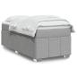 Preview: ARDEBO.de - Boxspringbett mit Matratze Hellgrau 80x200 cm Stoff