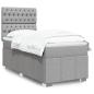 Preview: ARDEBO.de - Boxspringbett mit Matratze Hellgrau 80x200 cm Stoff