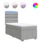 Preview: Boxspringbett mit Matratze Hellgrau 80x200 cm Stoff