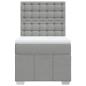Preview: Boxspringbett mit Matratze Hellgrau 80x200 cm Stoff