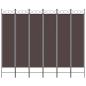 Preview: 6-tlg. Paravent Braun 200x200 cm Stoff