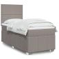 Preview: ARDEBO.de - Boxspringbett mit Matratze Taupe 90x200 cm Stoff