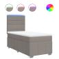 Preview: Boxspringbett mit Matratze Taupe 90x200 cm Stoff