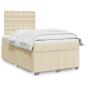 Preview: ARDEBO.de - Boxspringbett mit Matratze Creme 120x190 cm Stoff