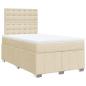 Preview: Boxspringbett mit Matratze Creme 120x190 cm Stoff