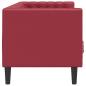 Preview: Chesterfield-Sofa 3-Sitzer Weinrot Kunstleder