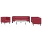 Preview: ARDEBO.de - 3-tlg. Chesterfield-Sofa-Set Weinrot Kunstleder