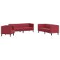 Preview: 3-tlg. Chesterfield-Sofa-Set Weinrot Kunstleder