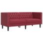 Preview: 3-tlg. Chesterfield-Sofa-Set Weinrot Kunstleder