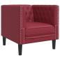 Preview: 3-tlg. Chesterfield-Sofa-Set Weinrot Kunstleder